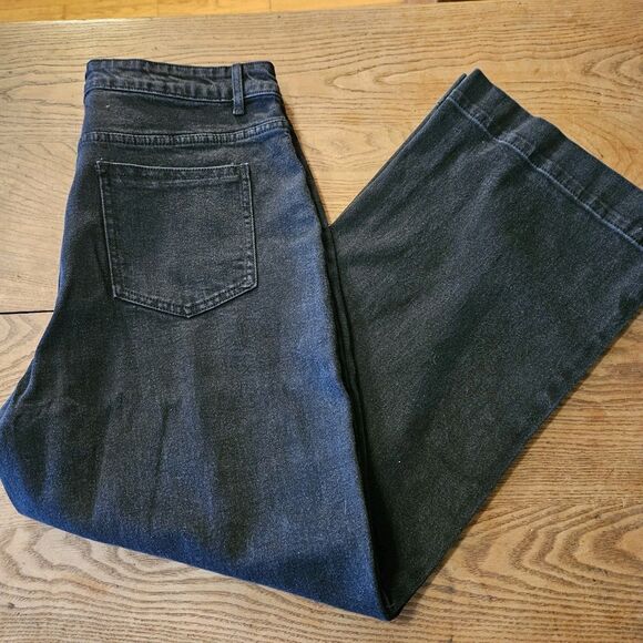 NEW Structure Nimin Black Denim Wide‑Leg Jeans Size Large | High‑Rise Utility - Picture 1 of 9